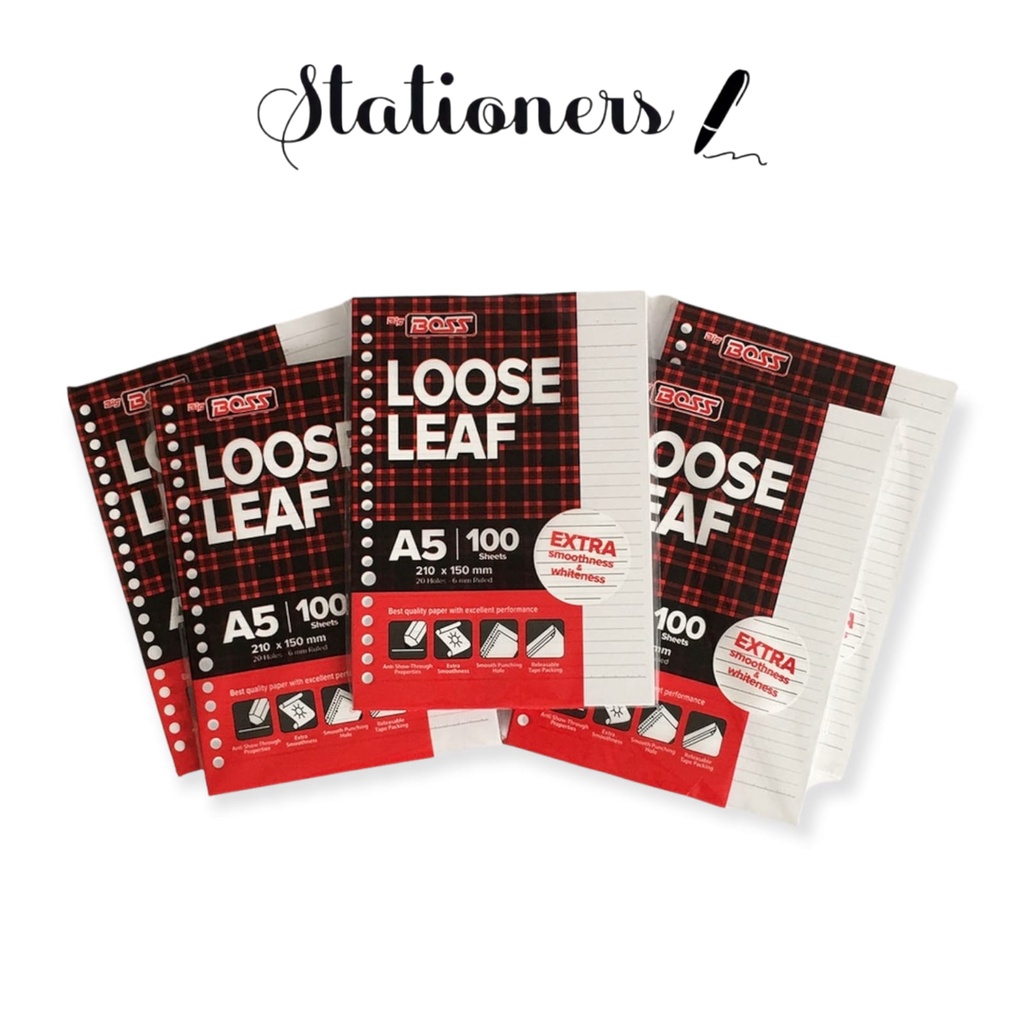 

Loose Leaf Big Boss A5 , 20 Holes - Garis isi 100 Lembar
