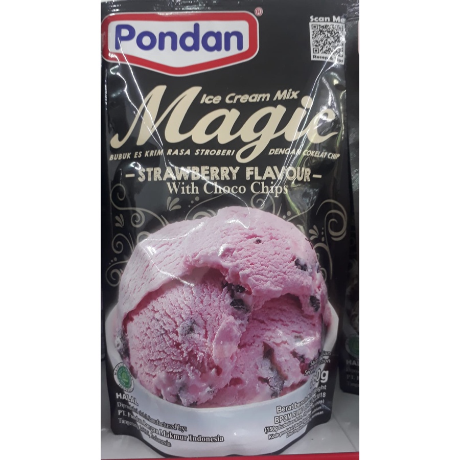 PONDAN MAGIC ICE CREAM CHOCOLATE VANILLA STRAWBERRY POUCH 160G