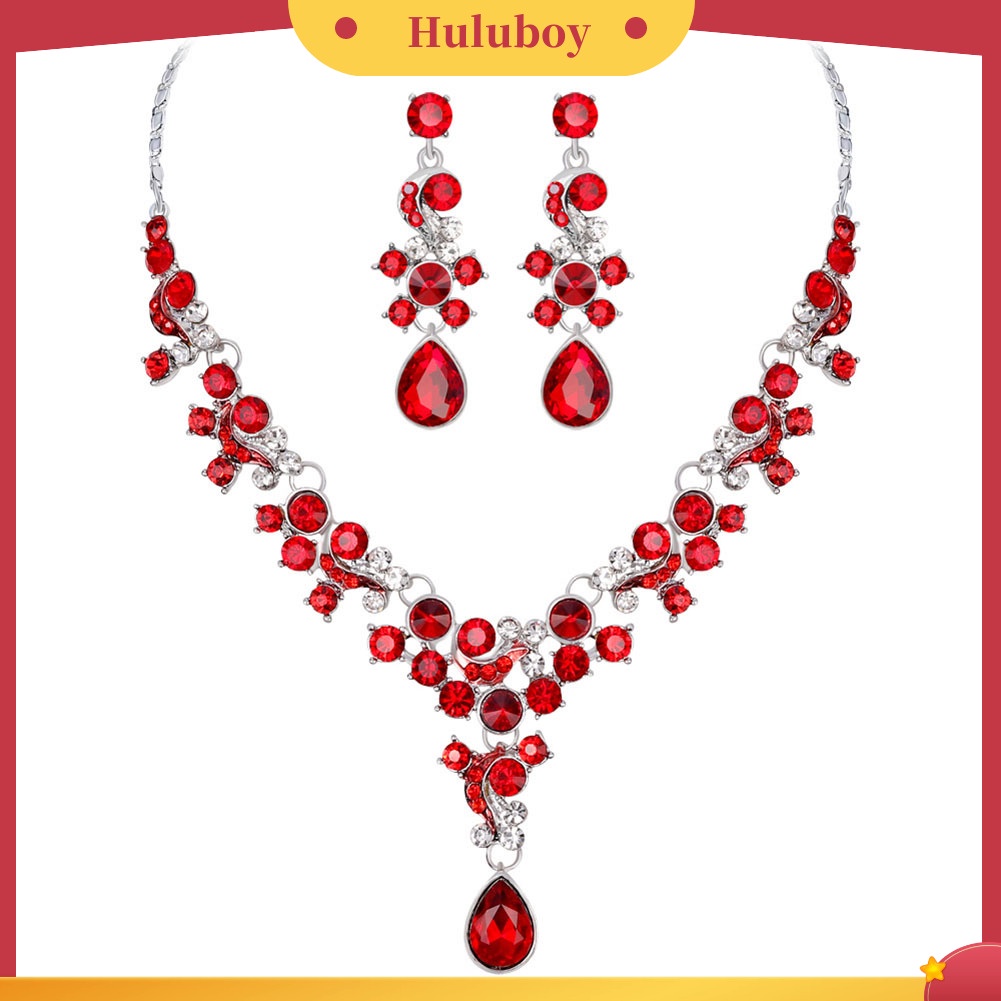 Hu Hu Hu Hu Hu Alat Bantu Pasang Kacamata♡ Set Anting Tusukkalung Desain Bunga Hias Berlian Imitasi Untuk Wanita