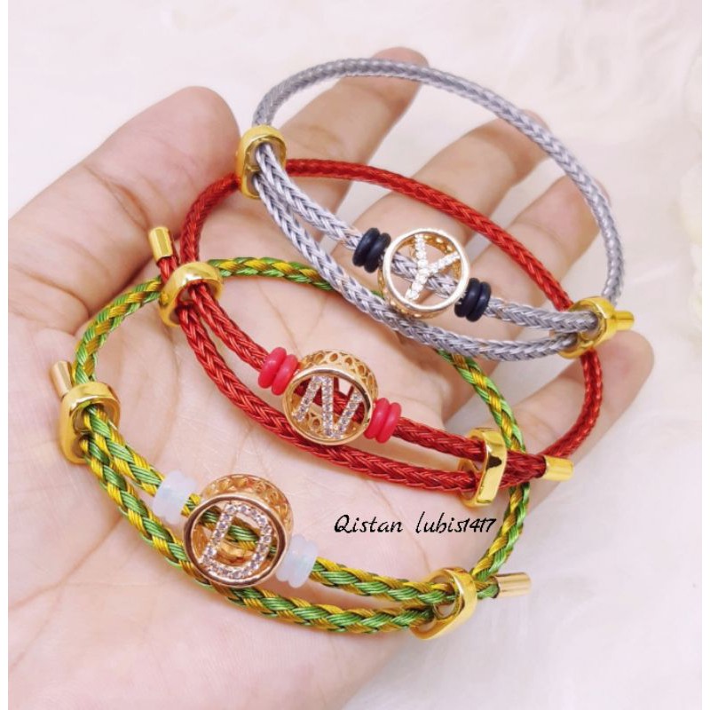 gelang korea inisial rodhium