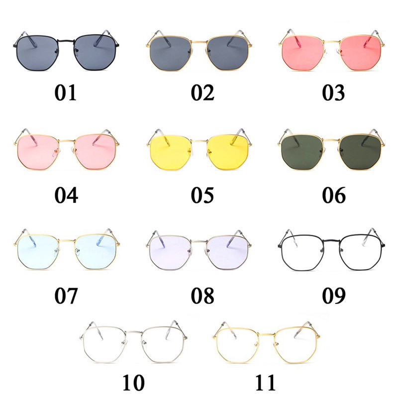 （YUZHU）COD Klasik vintage Square Sunglasses Wanita / pria UV Perlindungan Bingkai Kacamata Gaya Barat