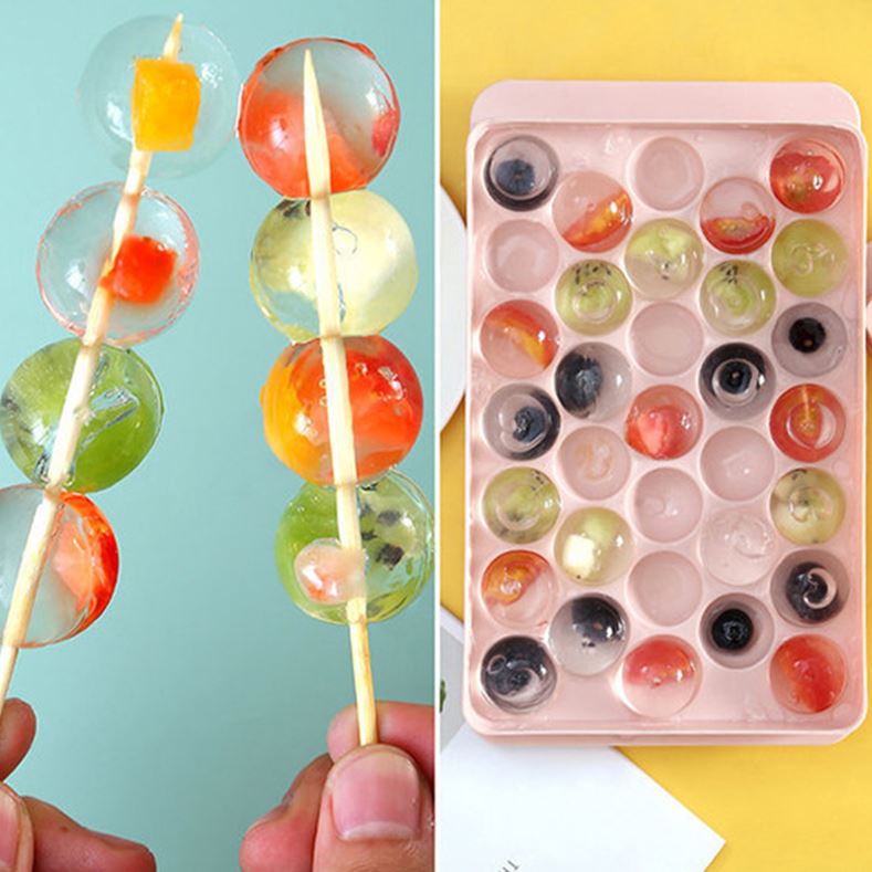 Cetakan Es Batu Bulat Kotak 33 Grid Mould Es Krim Jelly Pudding Ice Cube Tray Box DIY