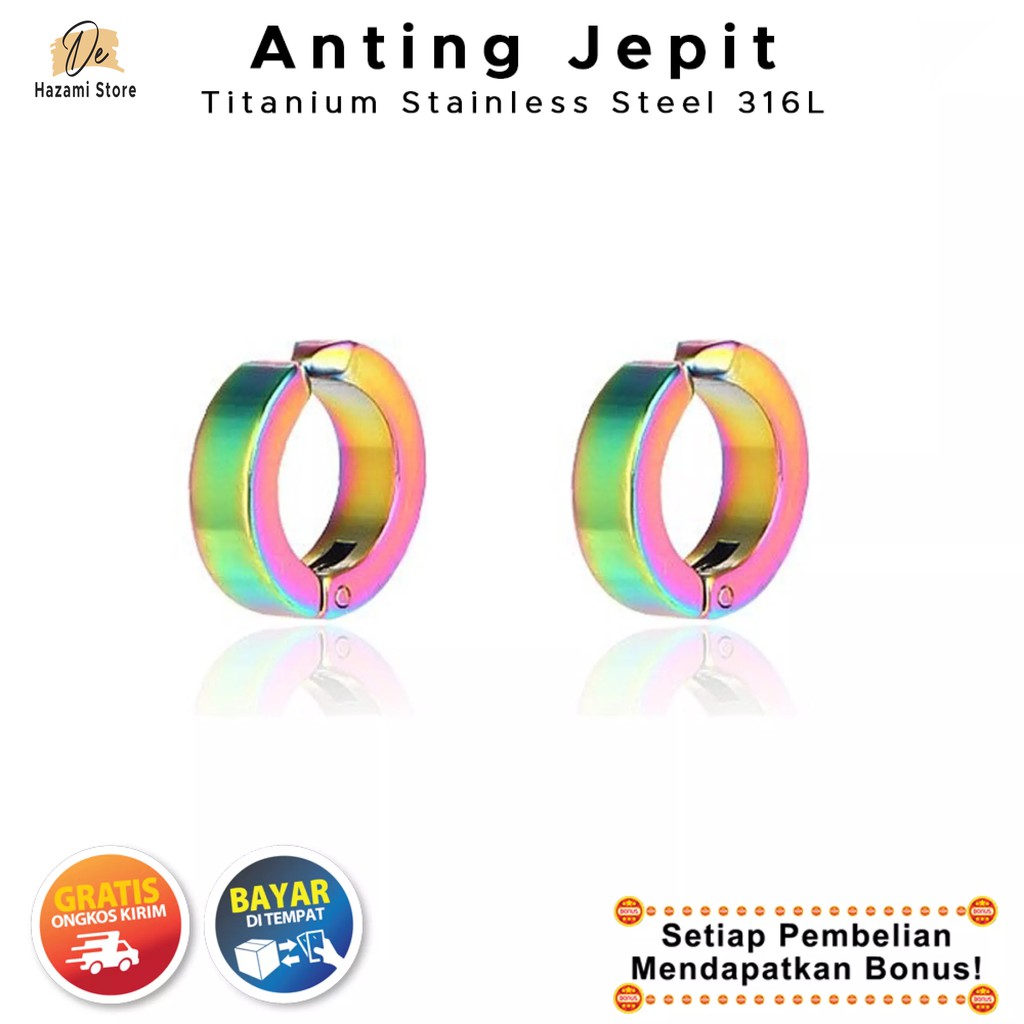 BISA COD Anting Jepit Titanium Tanpa Tindik Pria Wanita Korea Magnet Keren Terbaru 2021 Anti Karat