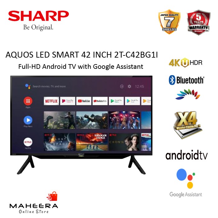 Sharp Aquos Led Smart Tv 42 Inch 2t C42bg1i Full Hd Android Tv Shopee Indonesia