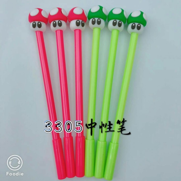 

Pen gel kepala karet motif jamur mario bros