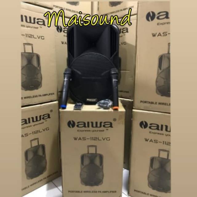 SALON AKTIF AIWA 12 INCH ISI 2 MIC WIRELESS BLUETOOTH SPEAKER MURAH