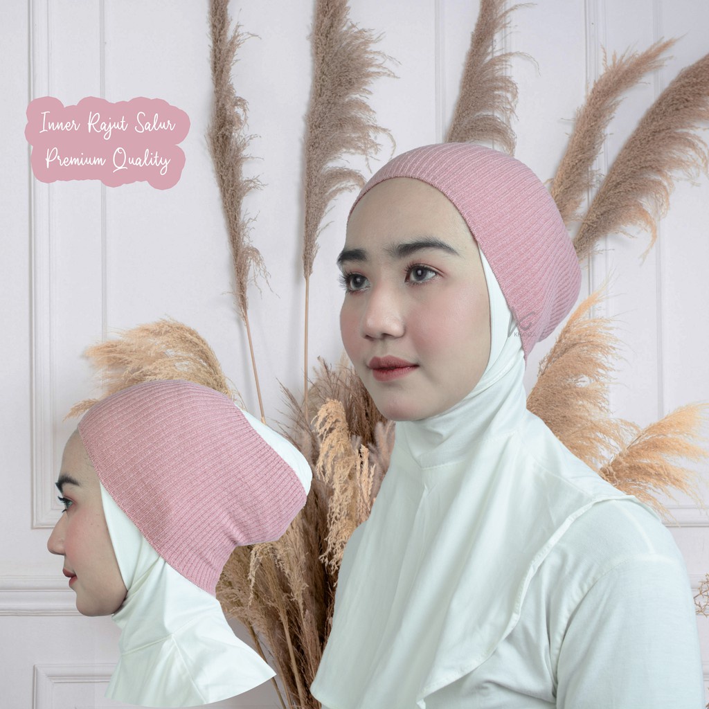 Inner Rajut Salur Murah Premium Satu Warna, Knit Bandana Polos, Ciput Rajut, Dalaman Hijab