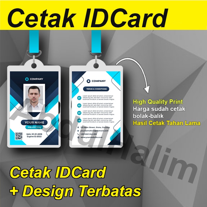 Cetak ID CARD kartu nama idcard free design terbatas bahan Berkualitas