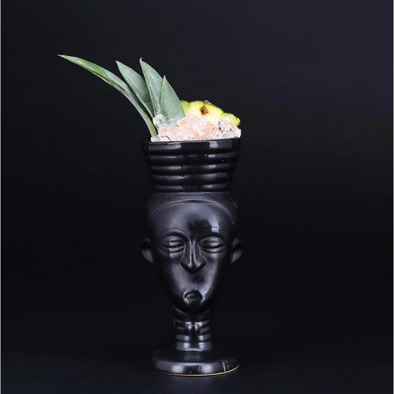 Black/Red Beauty Cocktail Glass Hawaiian Cocktail Ceramic Cup Mug Creative Cup