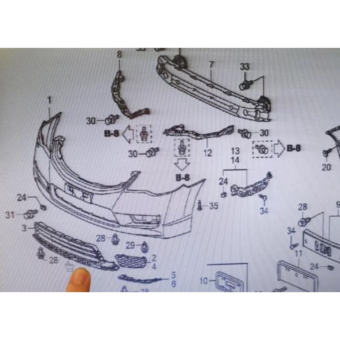 Ram Grille Grill Jaring Bumper Depan Bawah Civic Fd Fd1 Fd2 Facelift