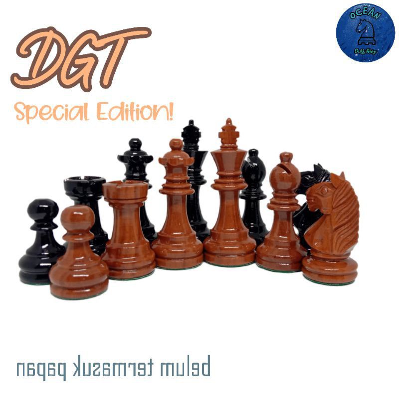 Bidak Catur Kayu Sawo model DGT ( LIMITED EDITION ) , ( Free Pouch & Dobel Menteri )