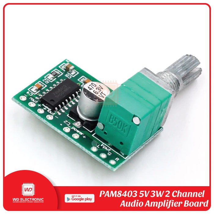 PAM8403 5V 2 CHANNEL AUDIO AMPLIFIER BOARD WITH POTENSIO