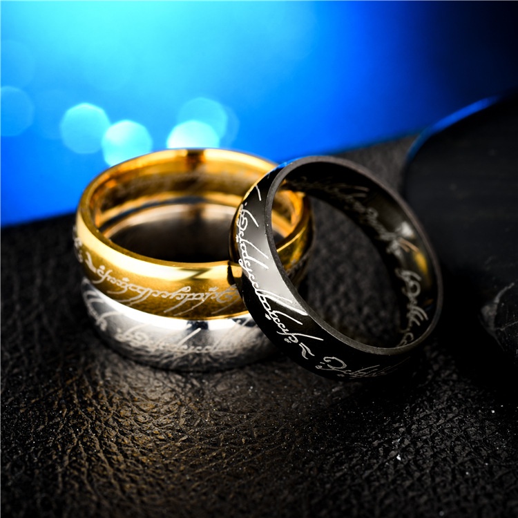 Lord of the Ring Cincin Eropa Amerika | Titanium steel Anti Karat | Grosir Cincin Couple