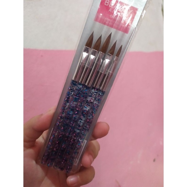 KUAS SATU SET KHUSUS AKRILIK UNTUK MEMBUAT NAIL ART BUNGA ACRYLIC KUKU PALSU ACRYLIC HENNA