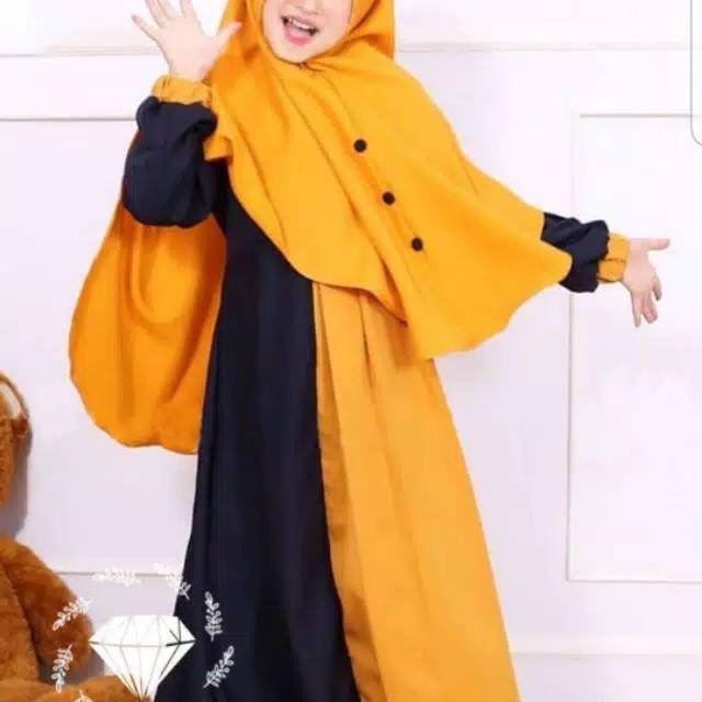 Gamis anak perempuan dress jersey busana muslim anak syari Gamis renda Kr syari tori kid