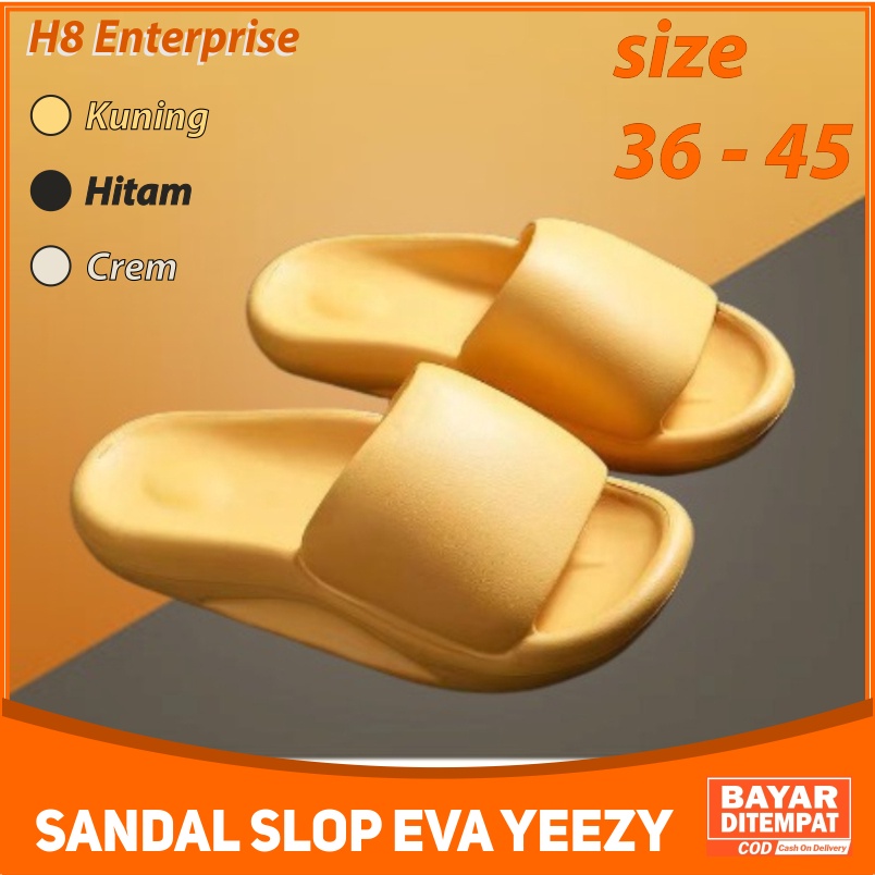 SANDAL SLOP EVA YEEZY SLIDE KARET SENDAL SLIPPER KANYE WEST TEBAL IMPORT HIGH QUALITY RUBBER