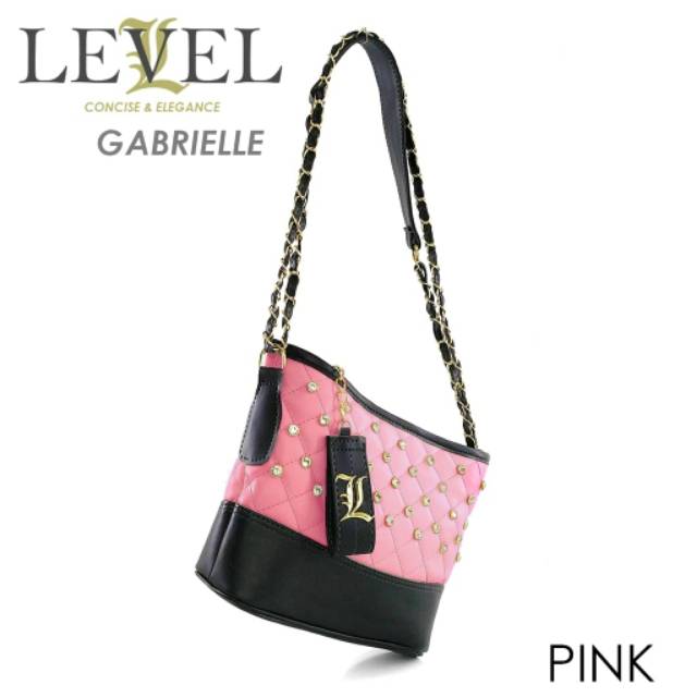 FASHIONSTOREKU TAS LEVEL GABRIELLE STUD DIAMOND FASHION IMPORT BATAM WANITA SLING BAG SELEMPANG PEST