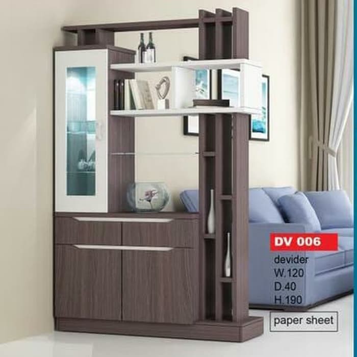 lemari divider sekat penghalang ruangan siantano equity 120 pintu kaca