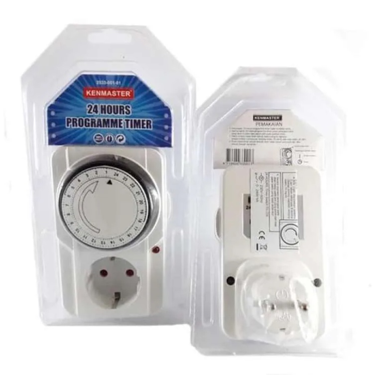 TIMER ANALOG LISTRIK 220V KAISER TIMER LISTRIK MANUAL 24 JAM PROGRAM ON OFF OTOMATIS LISTRIK NYALA