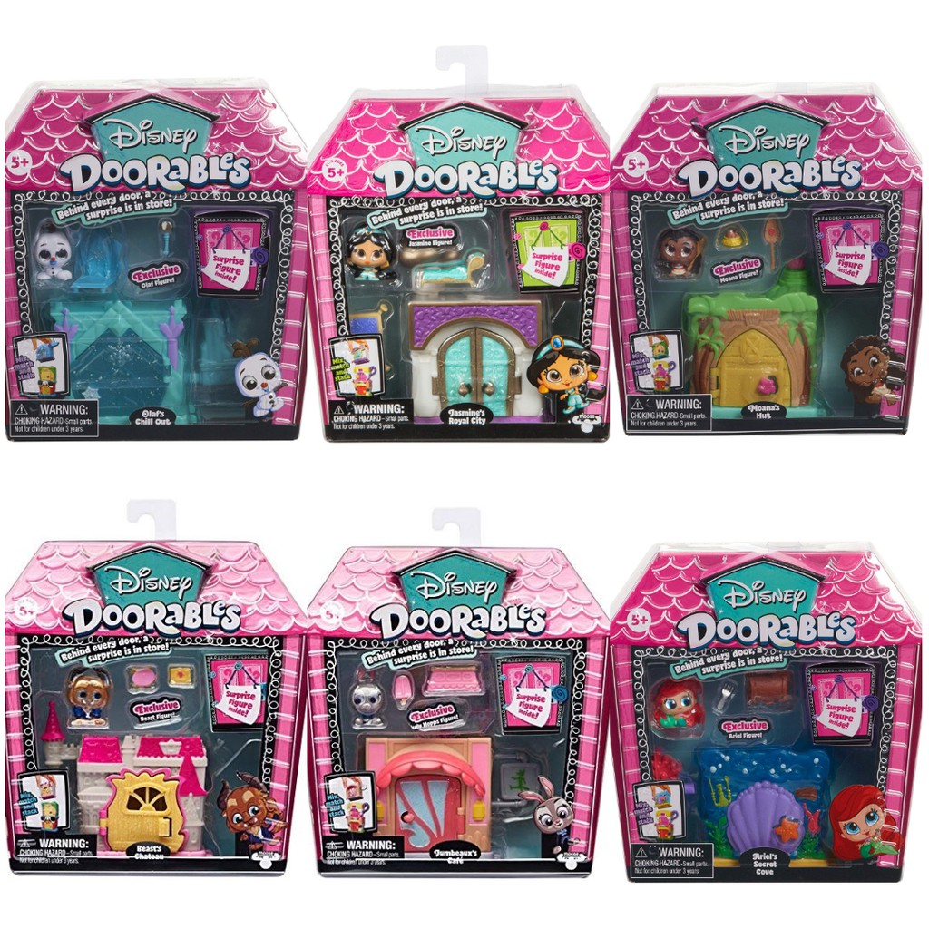 Disney Doorables Moana Alice Olaf Beast Jumbeaux Ariel Jasmine Mini Stack Mini Figure Playset Moana’