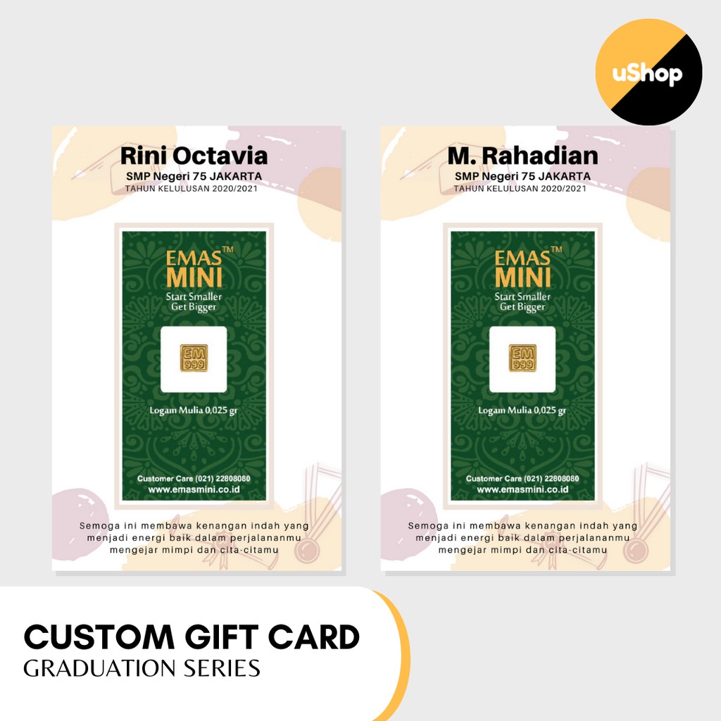 Souvenir Kelulusan Sekolah (Graduation Gift Card) | Souvenir Wisuda Sekolah SD/SMP/SMA