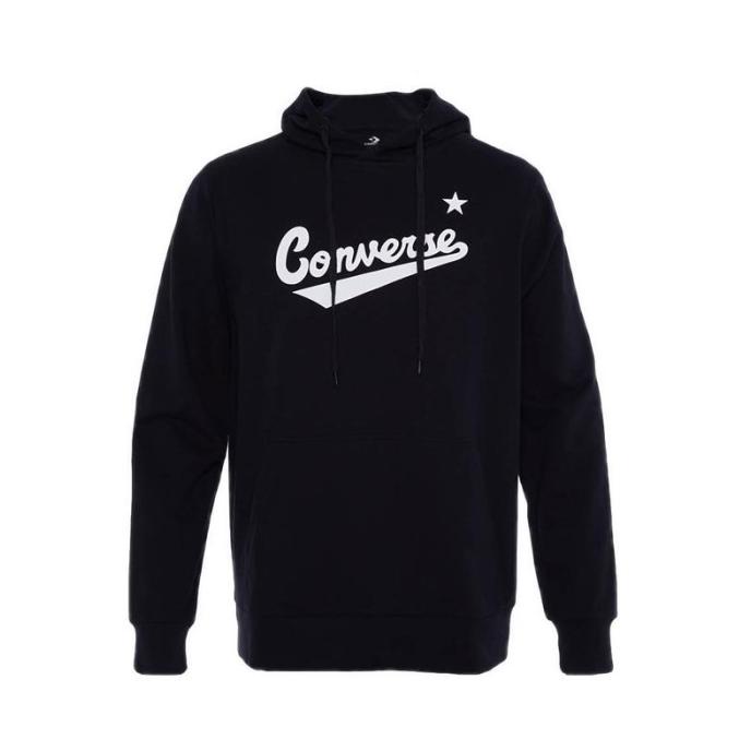 Converse Men's Nova Hoodie No Zip - Black - Black, ASIA L