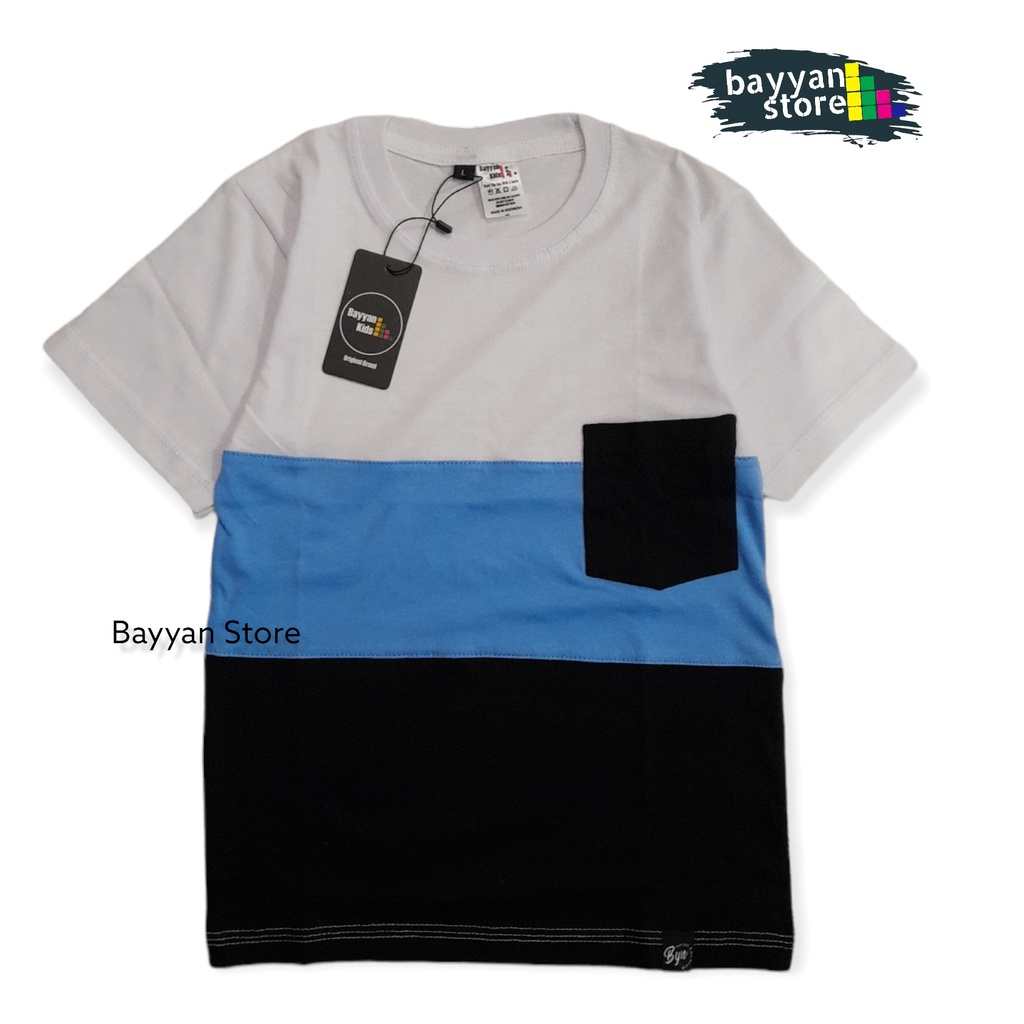 Bayyan Kaos Distro Anak Usia 1-12 Tahun Cotton Model Pocket