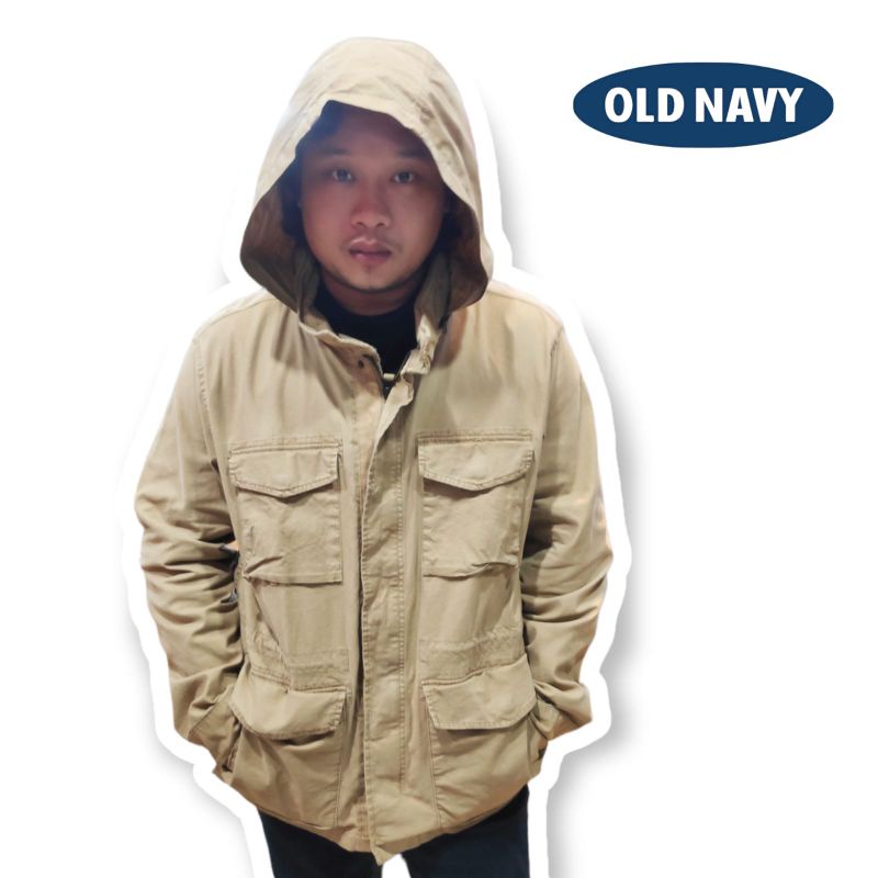 Jaket Gunung Canvas  Old Navy Hiden Hood Parka Size XL Mens