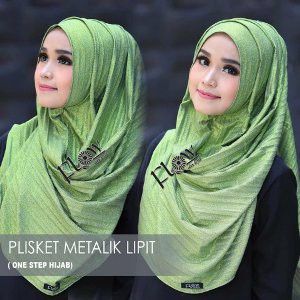 Dijual ONE STEP HIJAB PLISKET METALIK LIPIT By Flow Idea Diskon45%