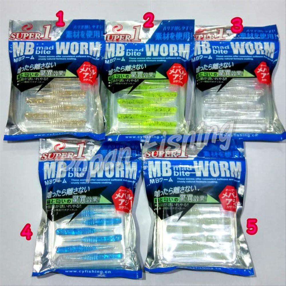 Soft Lure Mad Bite Worm - Umpan Cacing Karet Limited
