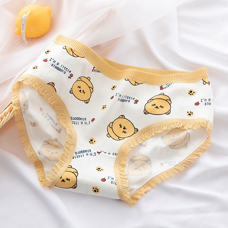 GRATIS ONGKIR Celana dalam wanita cewek remaja bahan katun import CD017 motif korea motif pooh murah