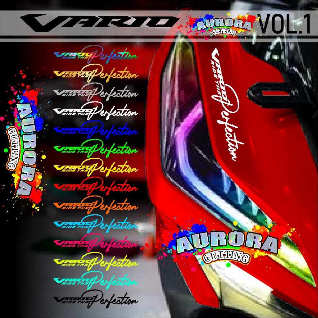 Cutting Sticker VARIO - Stiker Lis Variasi Motor Honda Vario Signature Hologram Laser Chrome Gold Da