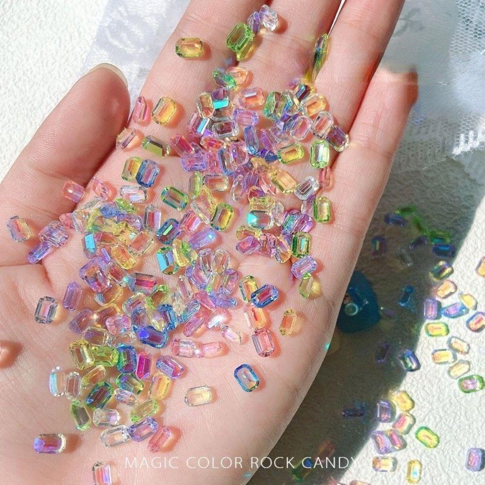 Agustinina Nail Art Charms Aurora Resin Cinta Hati Kuku Salon Manicure Aksesoris Waterdrip 3D Dekorasi Kuku