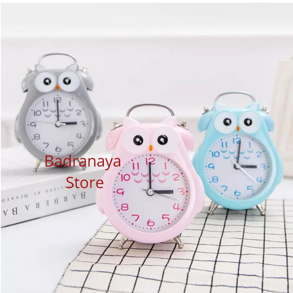 Jam Weker Meja/Jam Alarm Beker/Alarm Clock Kado Unik Lucu Motif Burung Hantu Owl