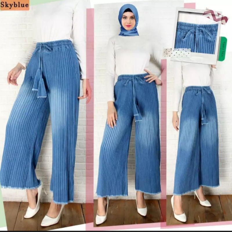 KULOT JEANS PLISKET WANITA TERBARU TERLARIS