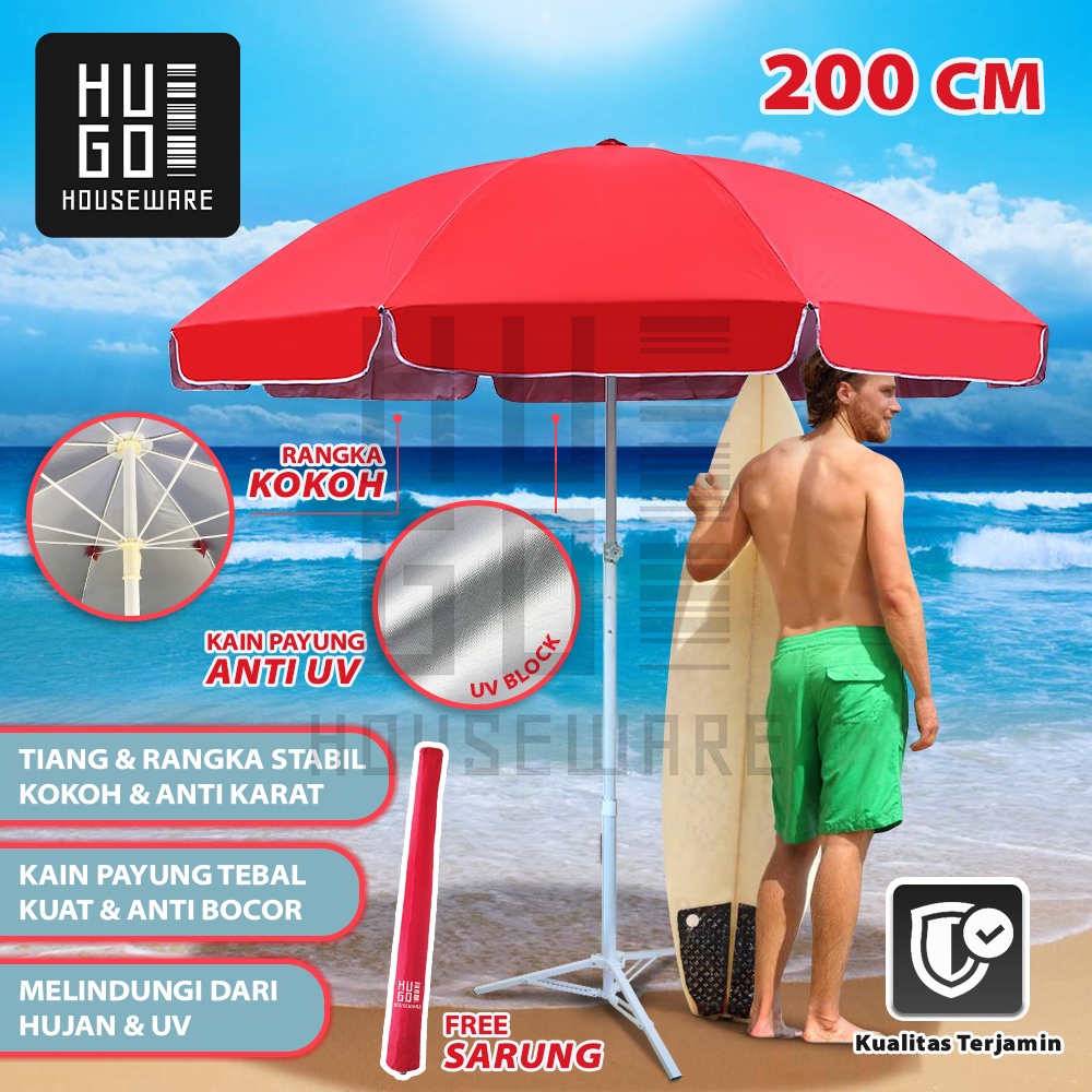 Payung Tenda HUGO 200 cm Jualan Taman Pantai Cafe Bazar Lapak
