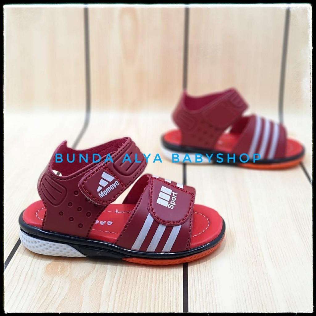 Sendal Anak Laki Laki Usia 6 - 12 Bulan Karet MERAH - Sepatu Sandal Gunung Anak Cowok Balita Anti Licin Size 22 - 24 Alas Karet