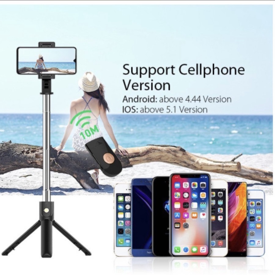 Tongsis Tripod Bluetooth Selfie Stick Standing With Remote K-07