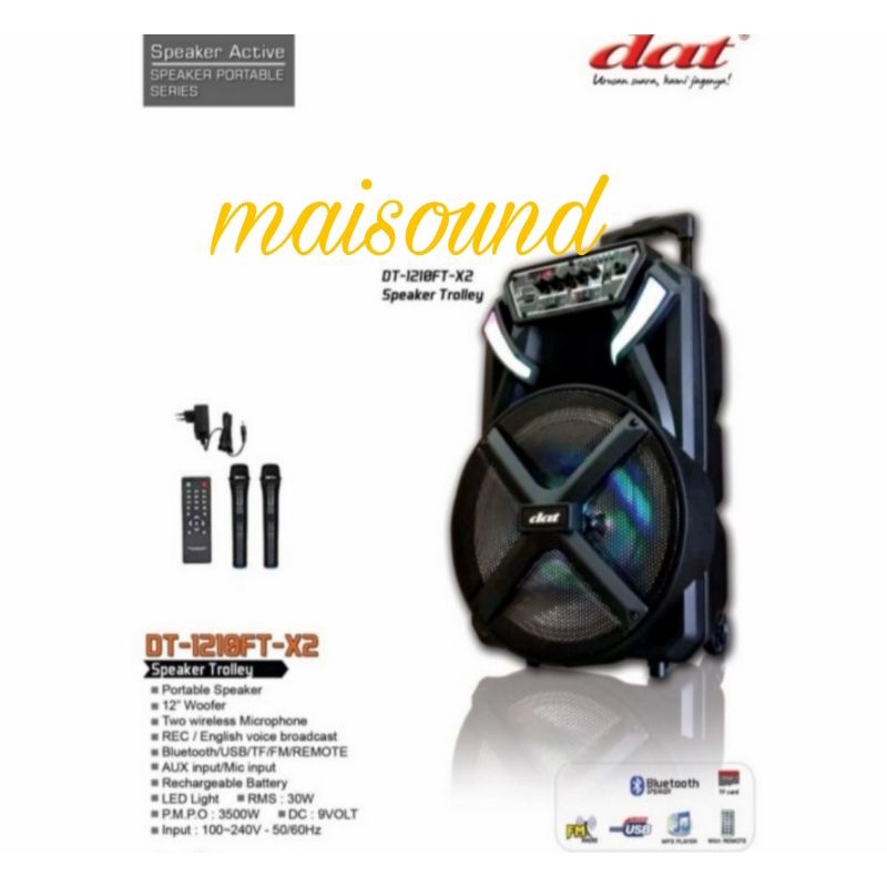 SPEAKER PORTABLE DAT DT 1210FT X2 12 INCH DAT DT 1210 FT X2 DAT DT 1210 FTX2