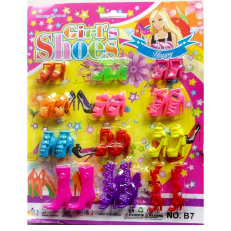 Mainan Anak Perempuan Sepatu cantik Boneka Princes Girls Shoes isi 12 - B7