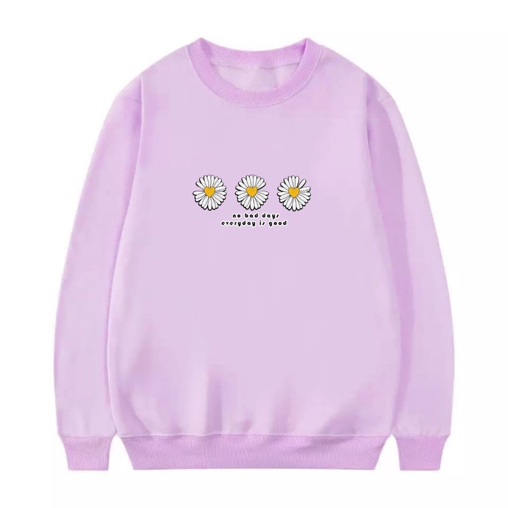 Crewneck Threeflower art Premium Quality Motif Simpel Pria dan Wanita Sweatshirt Cotton Fleece Original Terbaru Crewneck Keren