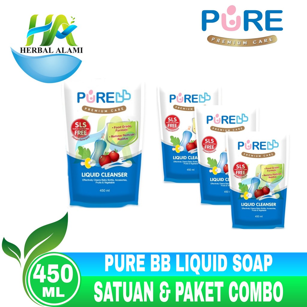 PureBB Premium Care Liquid Cleanser 450 ml Sabun Cuci Botol Bayi