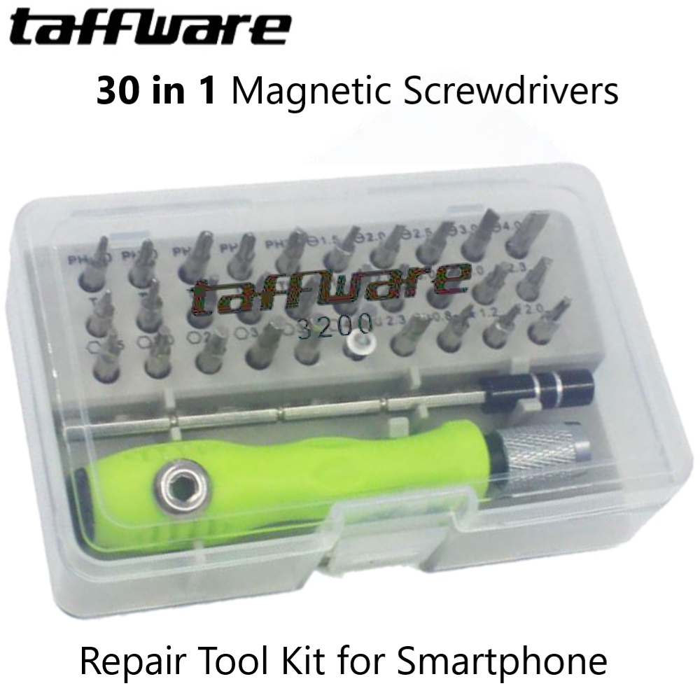 Taffware Obeng 30 in 1 Magnetic Screwdrivers Repair Tool Kit for Smartphone - 3200 - Green