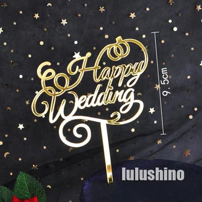 Cake Topper Wedding / Topper Hiasan Kue Pernikahan / Happy Wedding