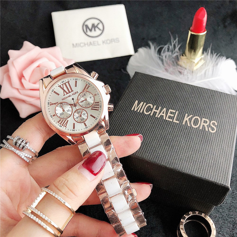 Michael Kors Jam Tangan Wanita MK Ceramic Strap Jam Tangan Quartz Bisnis Fashion Tiktok Hot-2