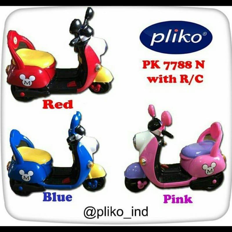 Motor Aki Pliko PK-7788N dengan Remote Control MP3 Lampu Musik Pliko 7788 PK7788