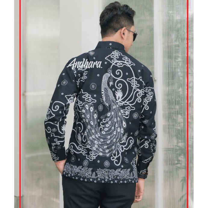 Baju Batik Pria Lengan Panjang Slimfit Kasual Premium Modern MERAKPUTIH1