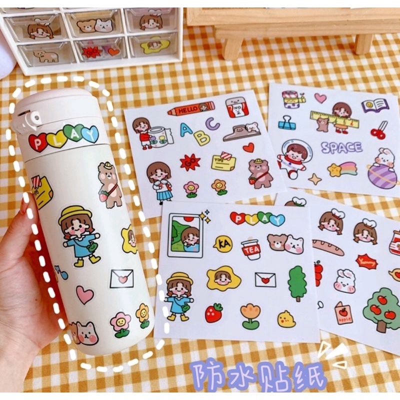 

Stiker Tempel Lucu untuk botol minum / buku harian / handphone / laptop