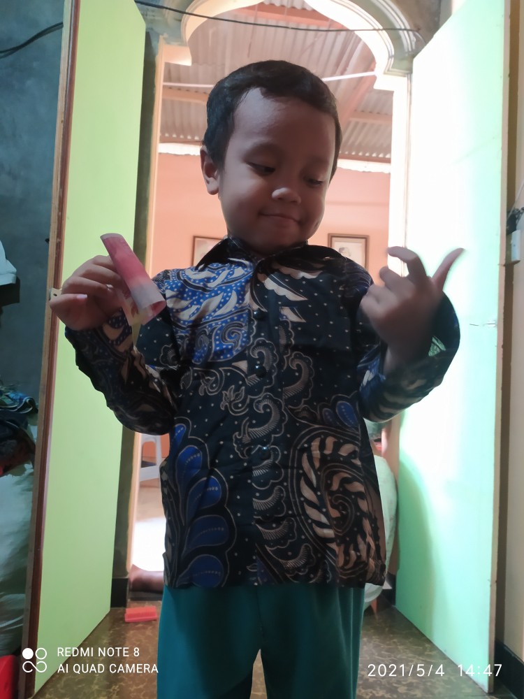 Benang Raja Kemeja Anak Katun Batik Lengan Panjang Ukuran M L Xl