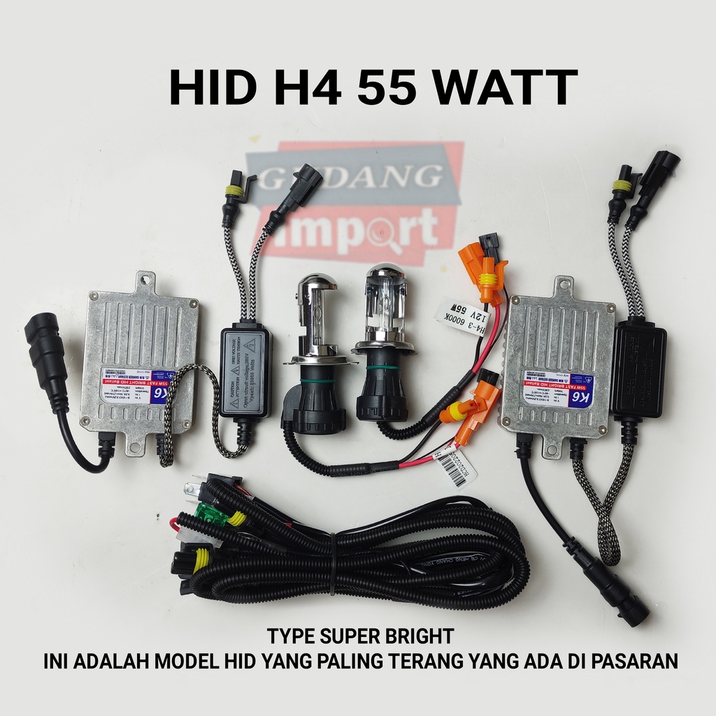 LAMPU HID MOBIL 55 WATT H4 H11 H1 H16 SUPER TERANG